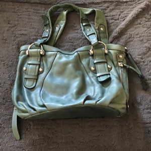 B Makowsky Light Teal Leather Bag